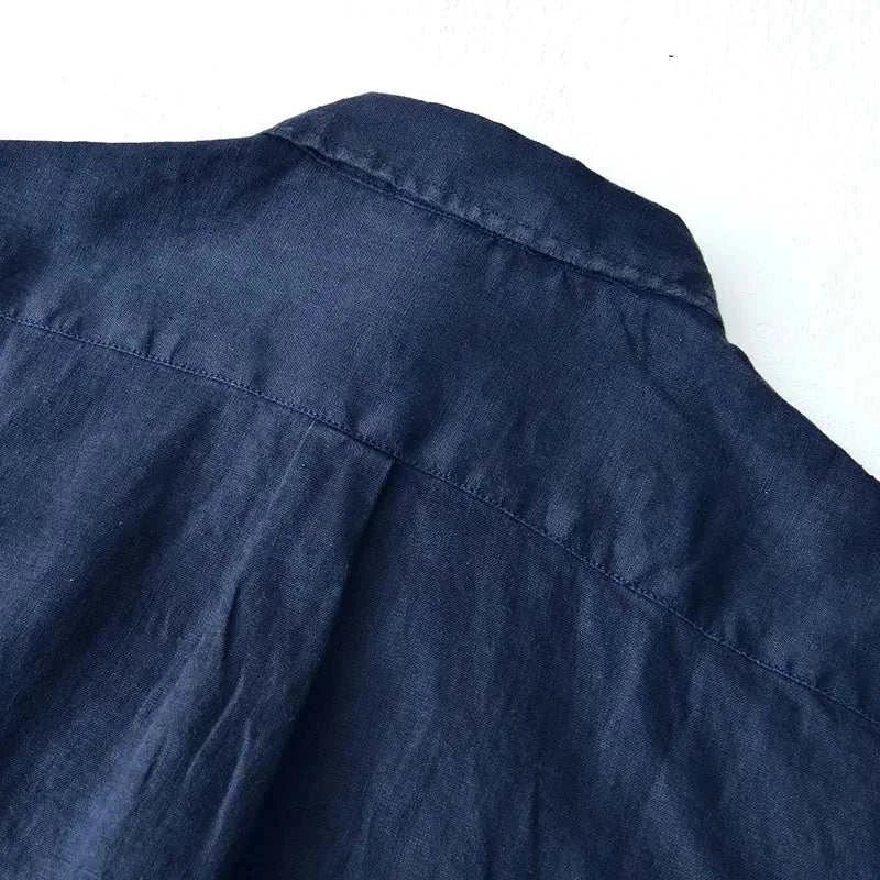 Chemise italienne en pur lin à manches longues