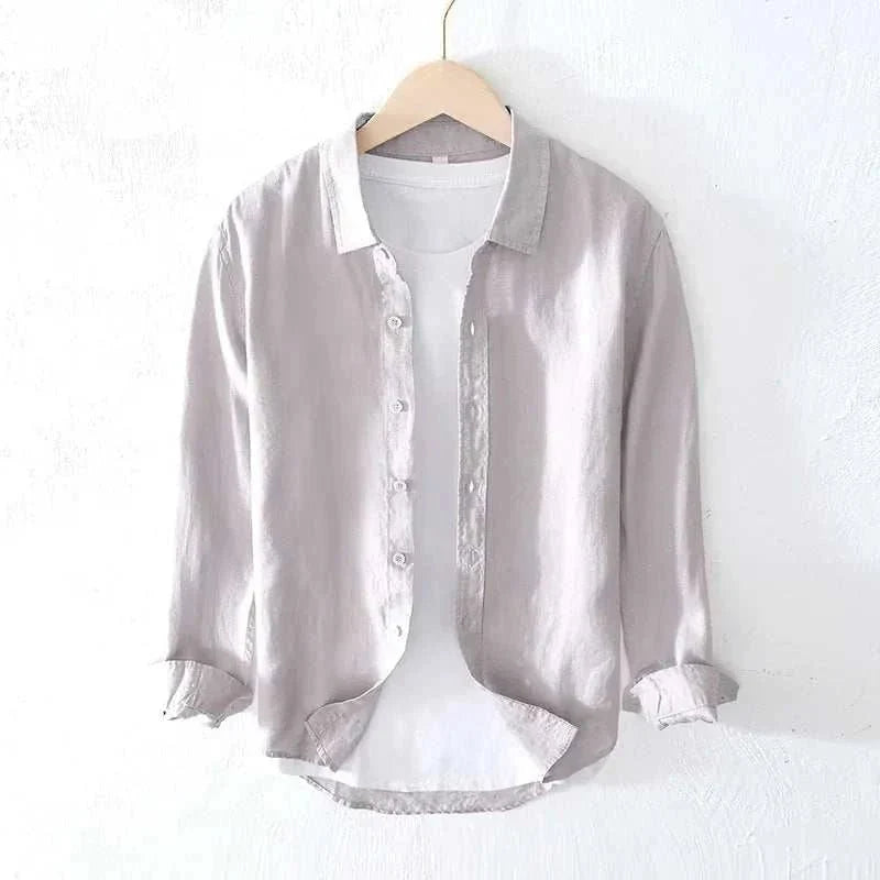 Chemise italienne en pur lin à manches longues