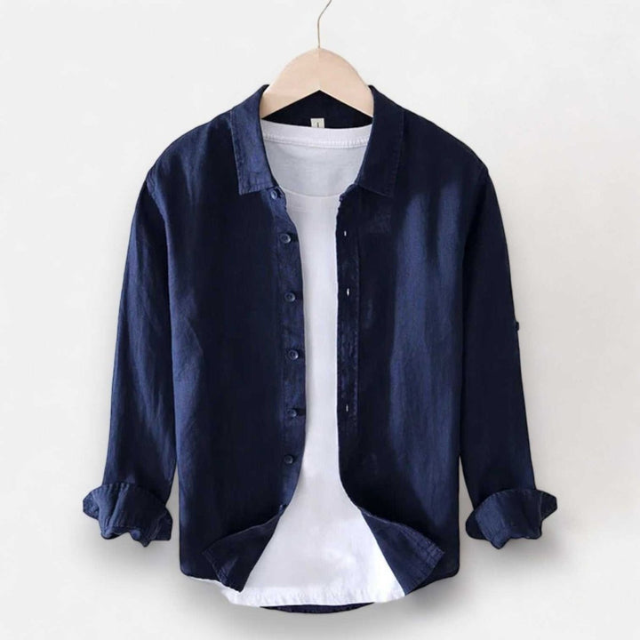 Chemise italienne en pur lin à manches longues