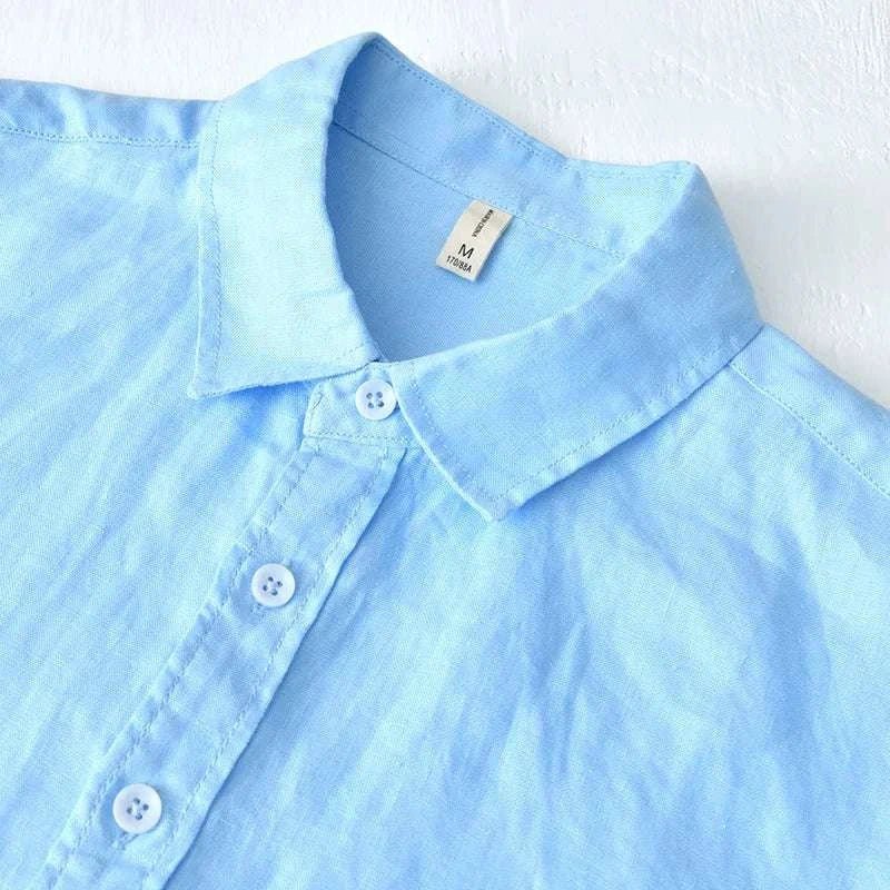 Chemise italienne en pur lin à manches longues