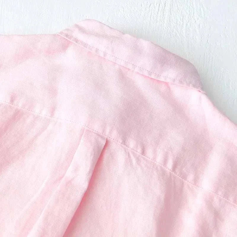 Chemise italienne en pur lin à manches longues