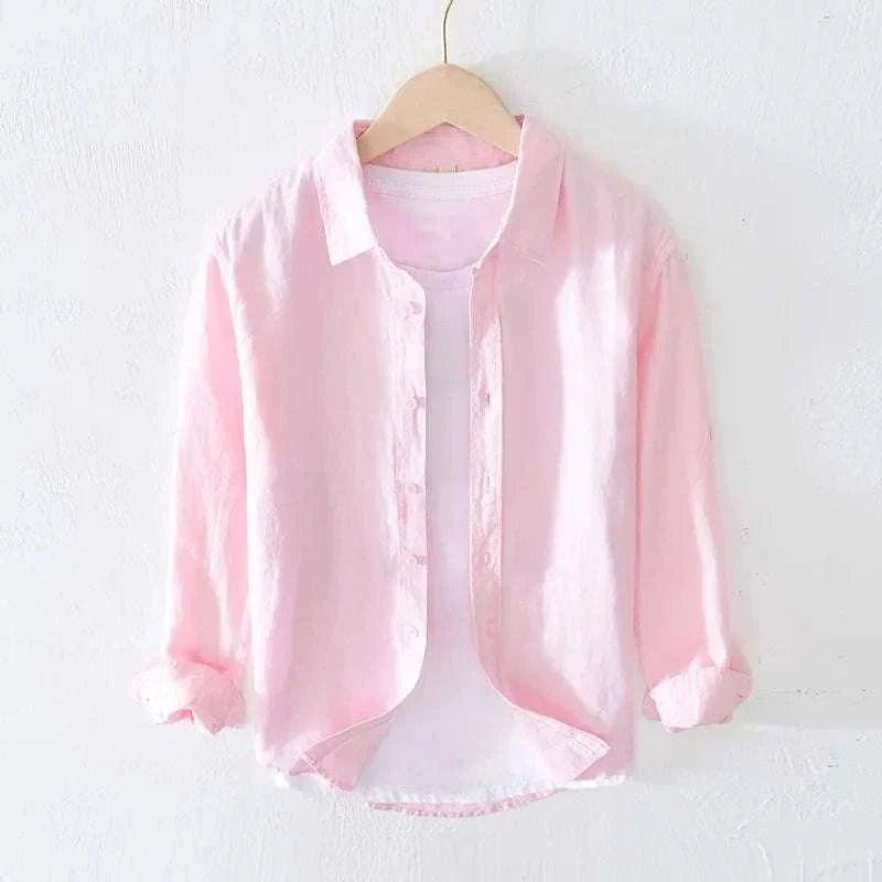 Chemise italienne en pur lin à manches longues