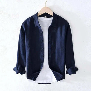 Chemise italienne en pur lin à manches longues
