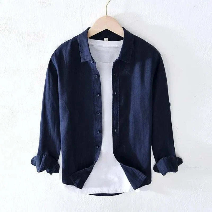 Chemise italienne en pur lin à manches longues