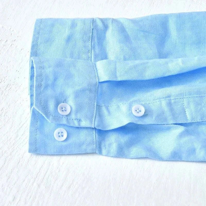 Chemise italienne en pur lin à manches longues