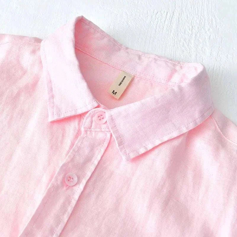 Chemise italienne en pur lin à manches longues