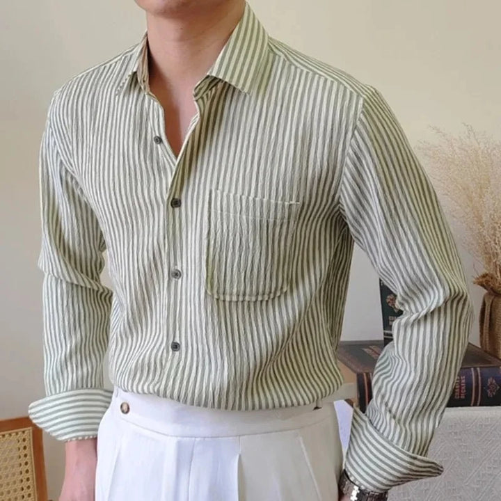 Chemise italienne rayée à manches longues