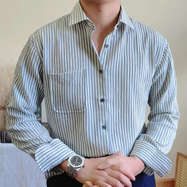 Chemise italienne rayée à manches longues