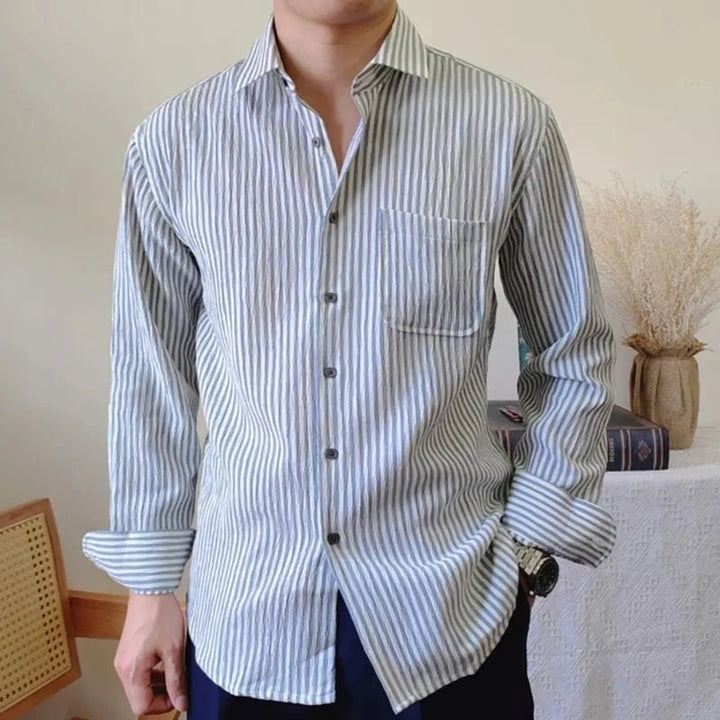 Chemise italienne rayée à manches longues