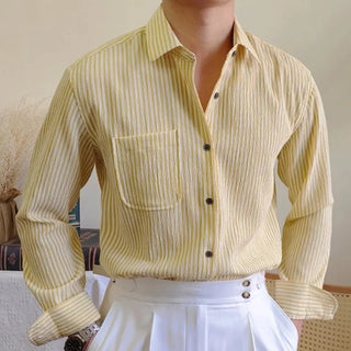 Chemise italienne rayée à manches longues