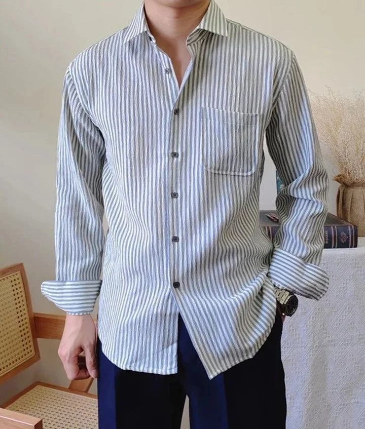 Chemise italienne rayée à manches longues
