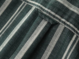 Chemise japonaise rayée en velours côtelé à doubles poches