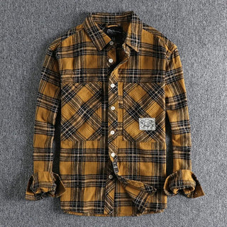 Chemise japonaise d’automne à carreaux