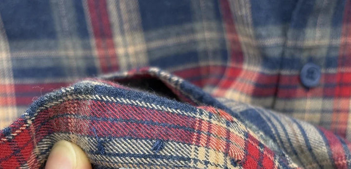 Chemise en flanelle à carreaux et manches longues