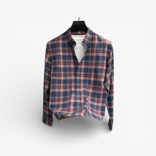 Chemise en flanelle à carreaux et manches longues