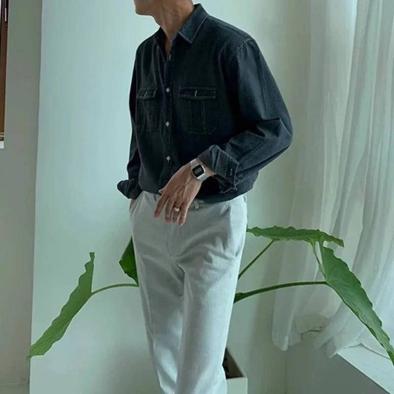 Chemise décontractée en denim pour le printemps