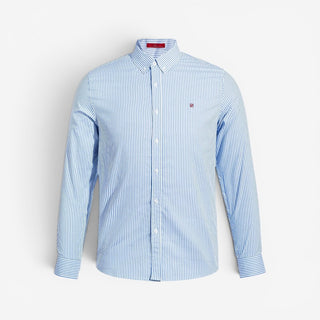 Chemise bleue classique à rayures