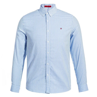 Chemise bleue classique à rayures