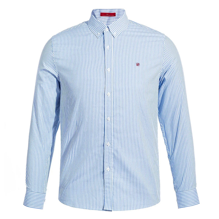 Chemise bleue classique à rayures