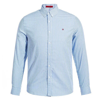 Chemise bleue classique à rayures