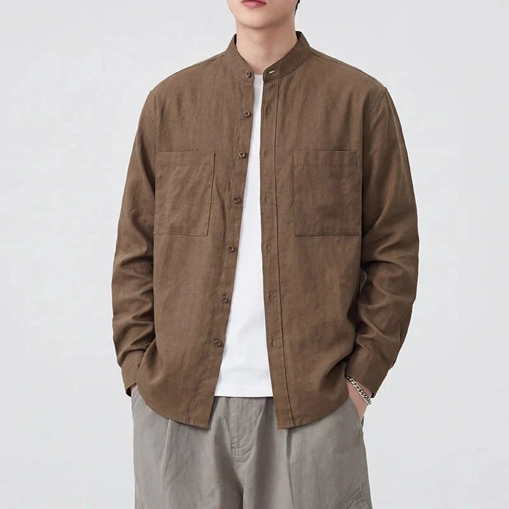 Chemise en coton et lin