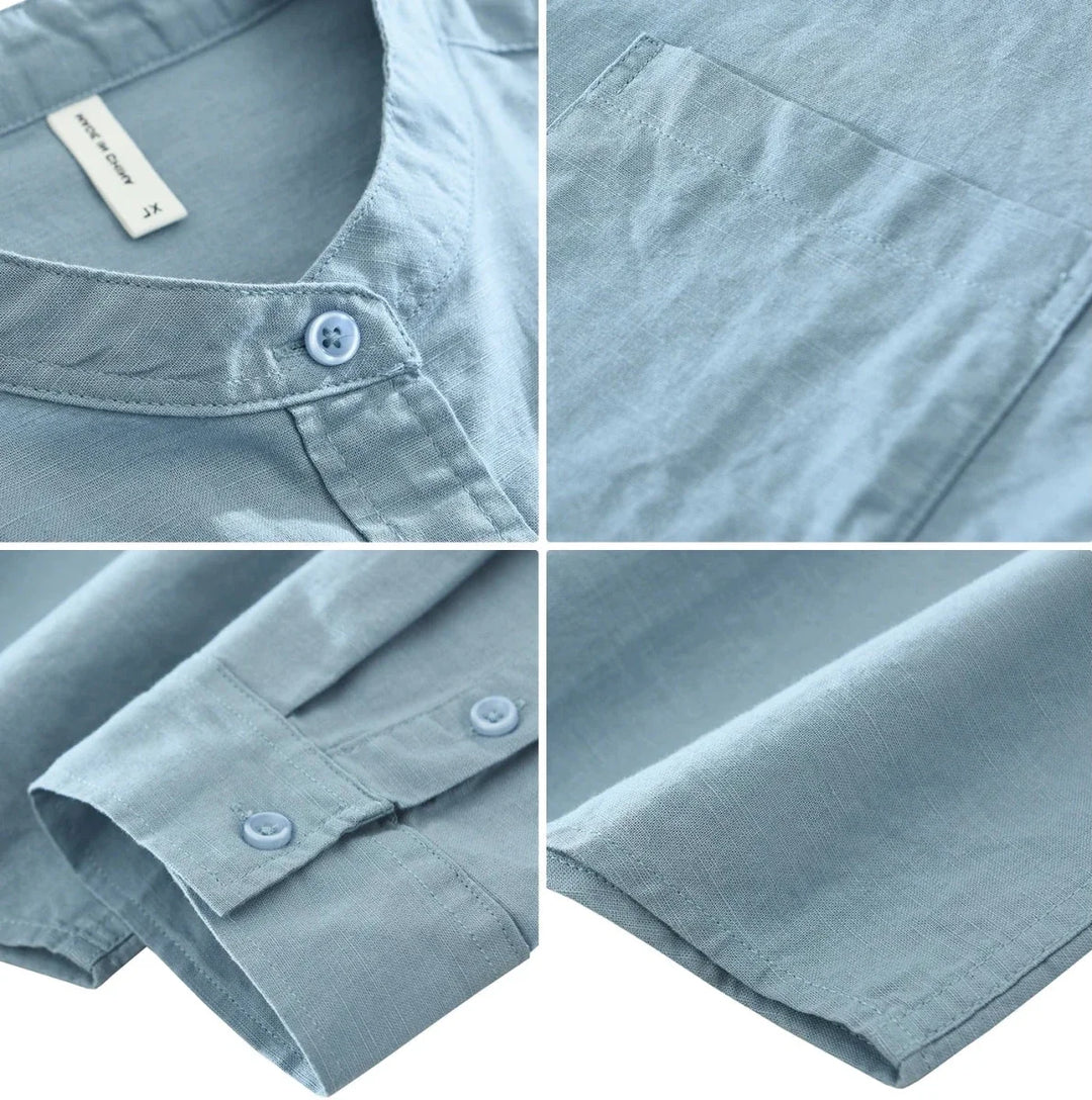 Chemise en coton et lin