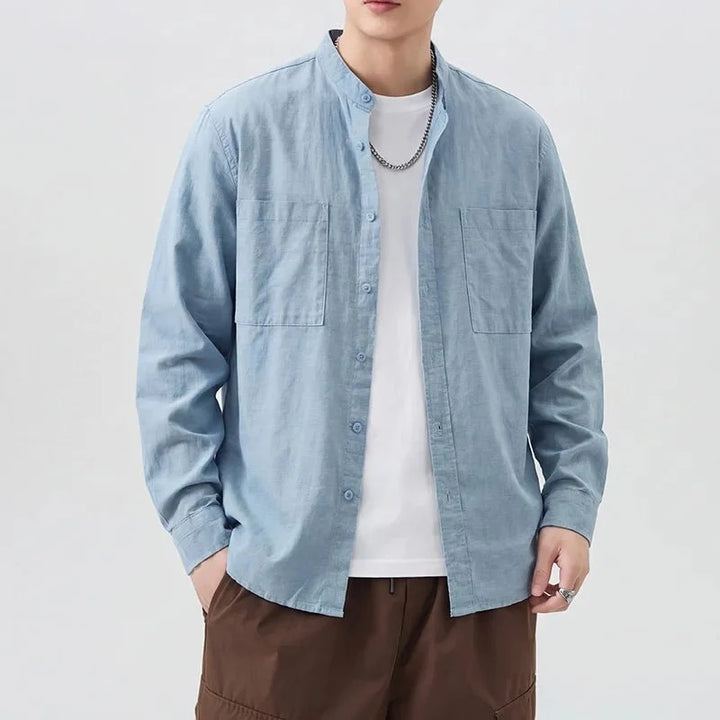 Chemise en coton et lin
