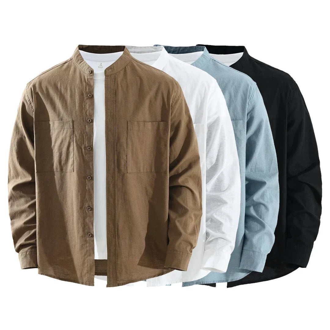 Chemise en coton et lin