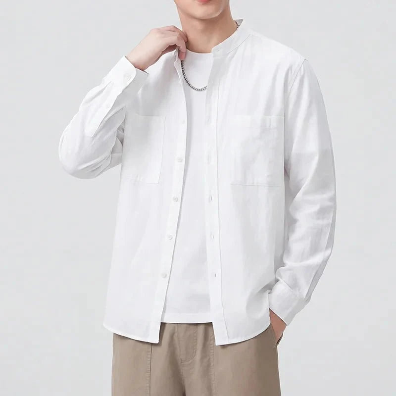 Chemise en coton et lin