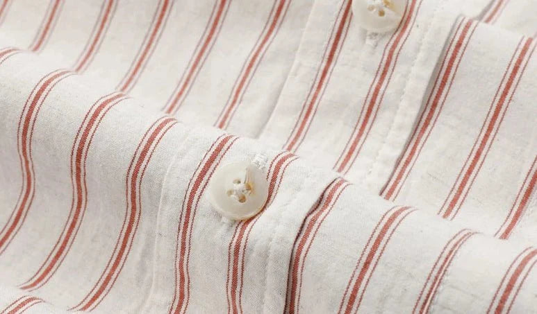 Chemise rayée en coton et lin