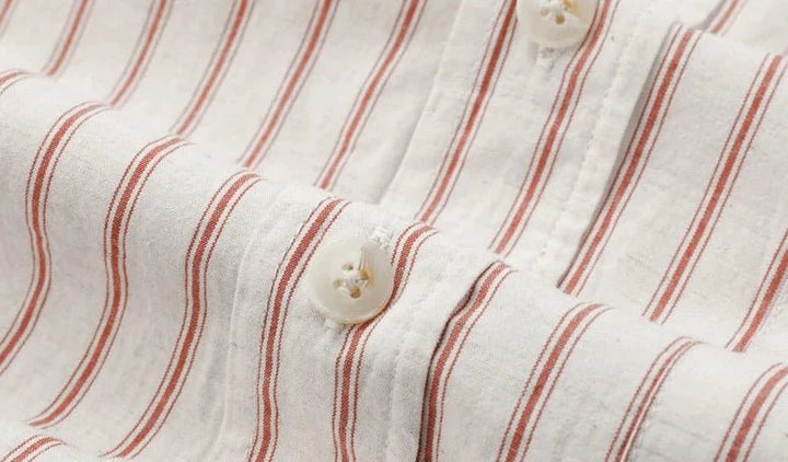 Chemise rayée en coton et lin
