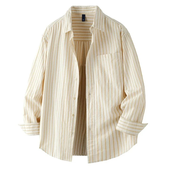 Chemise rayée en coton et lin