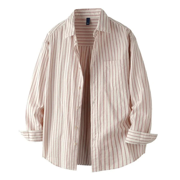 Chemise rayée en coton et lin