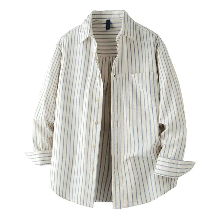 Chemise rayée en coton et lin