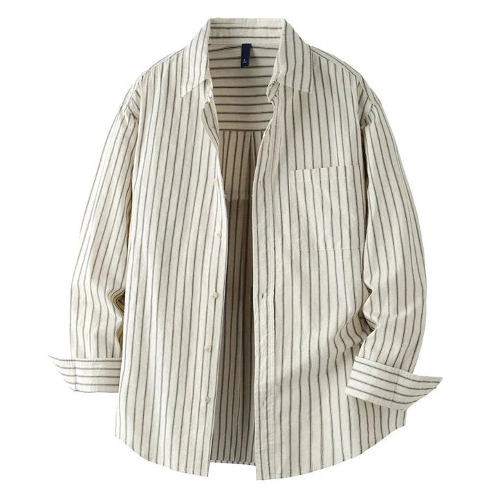Chemise rayée en coton et lin