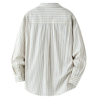 Chemise rayée en coton et lin