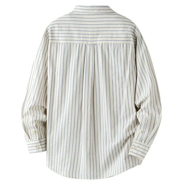 Chemise rayée en coton et lin