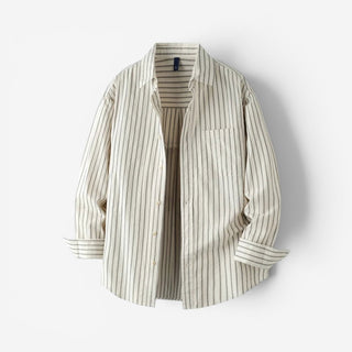 Chemise rayée en coton et lin