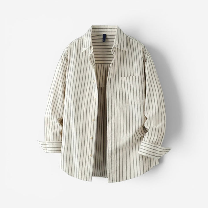 Chemise rayée en coton et lin