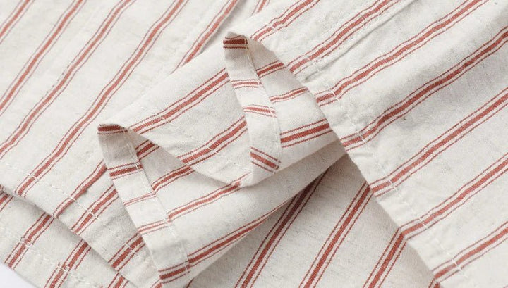 Chemise rayée en coton et lin