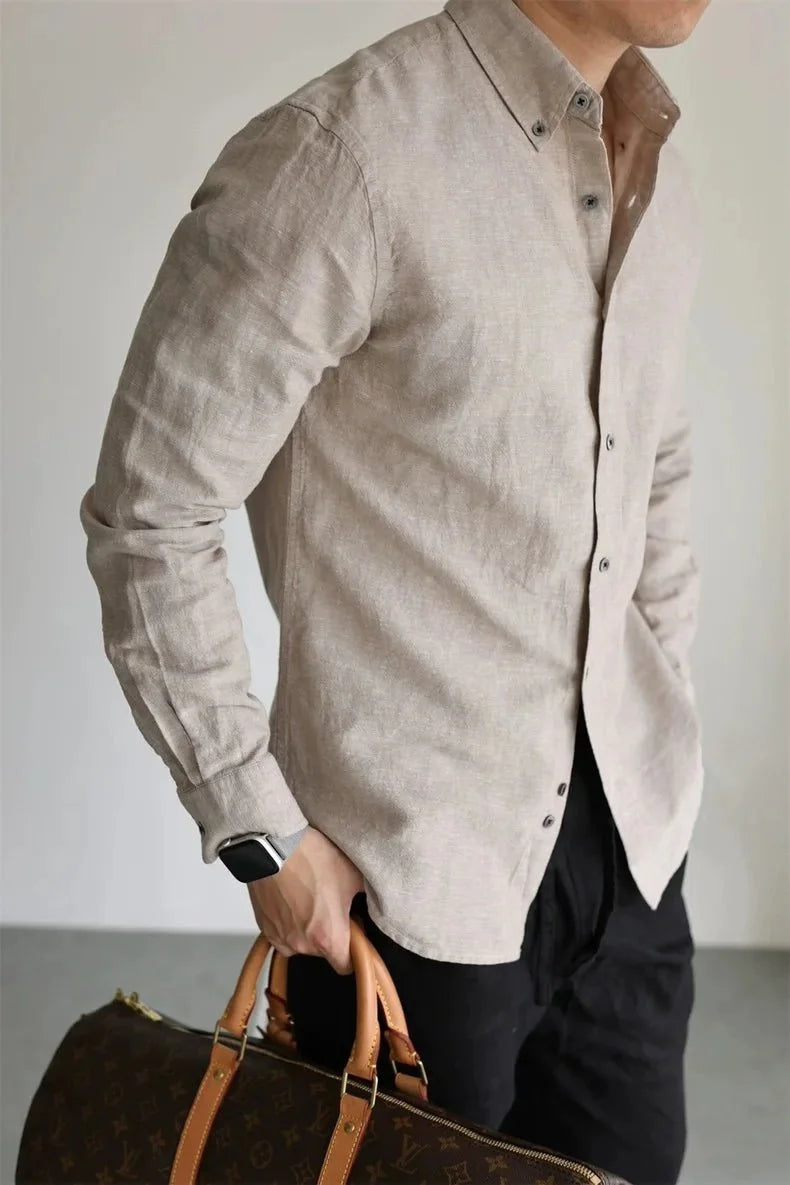 Chemise de printemps en lin et coton