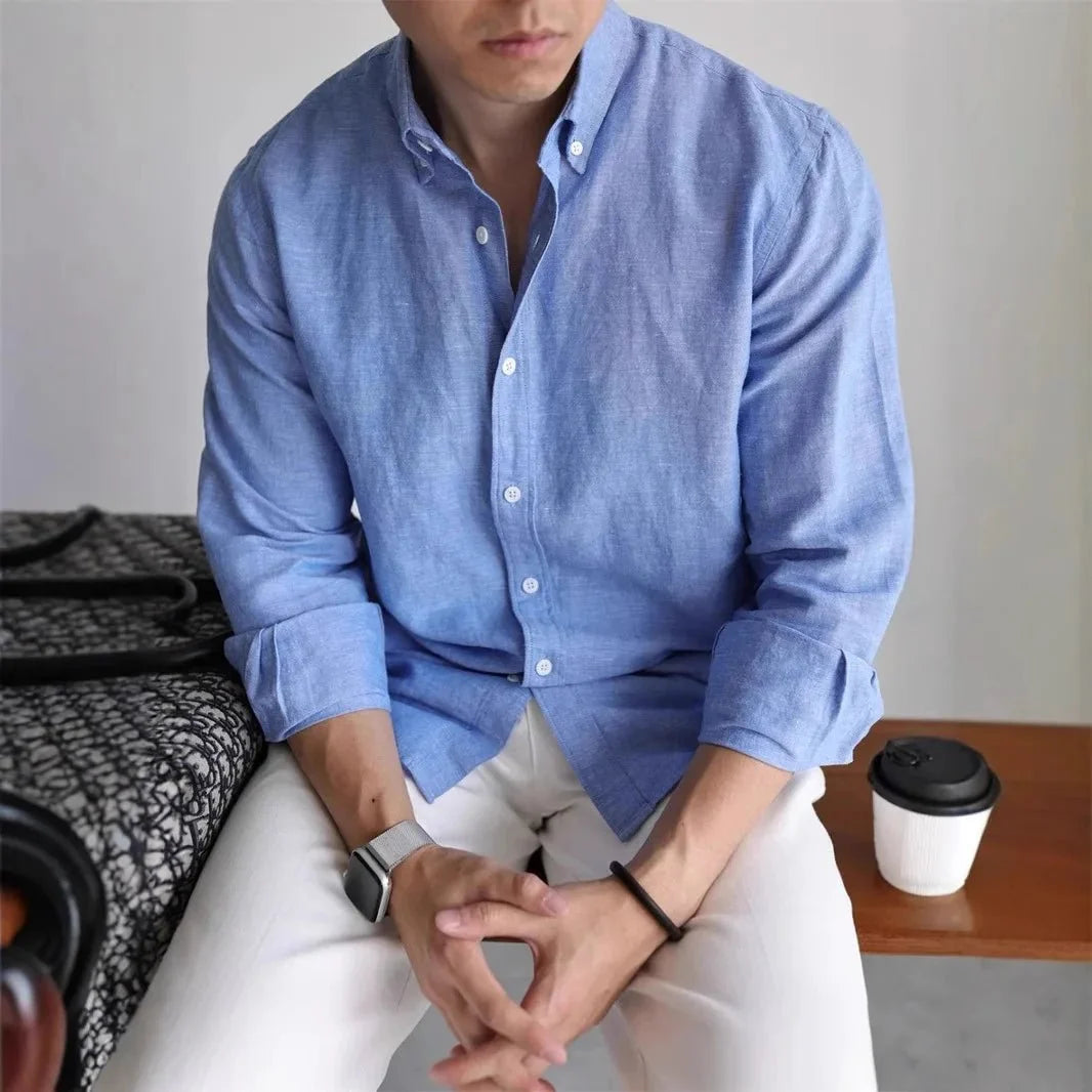 Chemise de printemps en lin et coton
