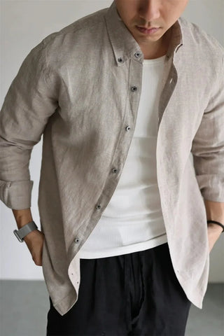 Chemise de printemps en lin et coton