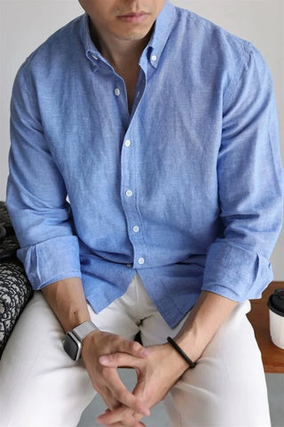 Chemise de printemps en lin et coton