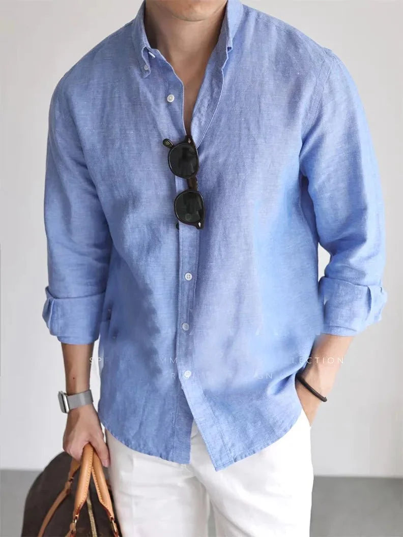Chemise de printemps en lin et coton