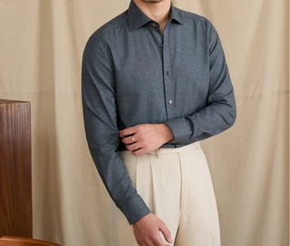 Chemise rétro élégante en pur coton