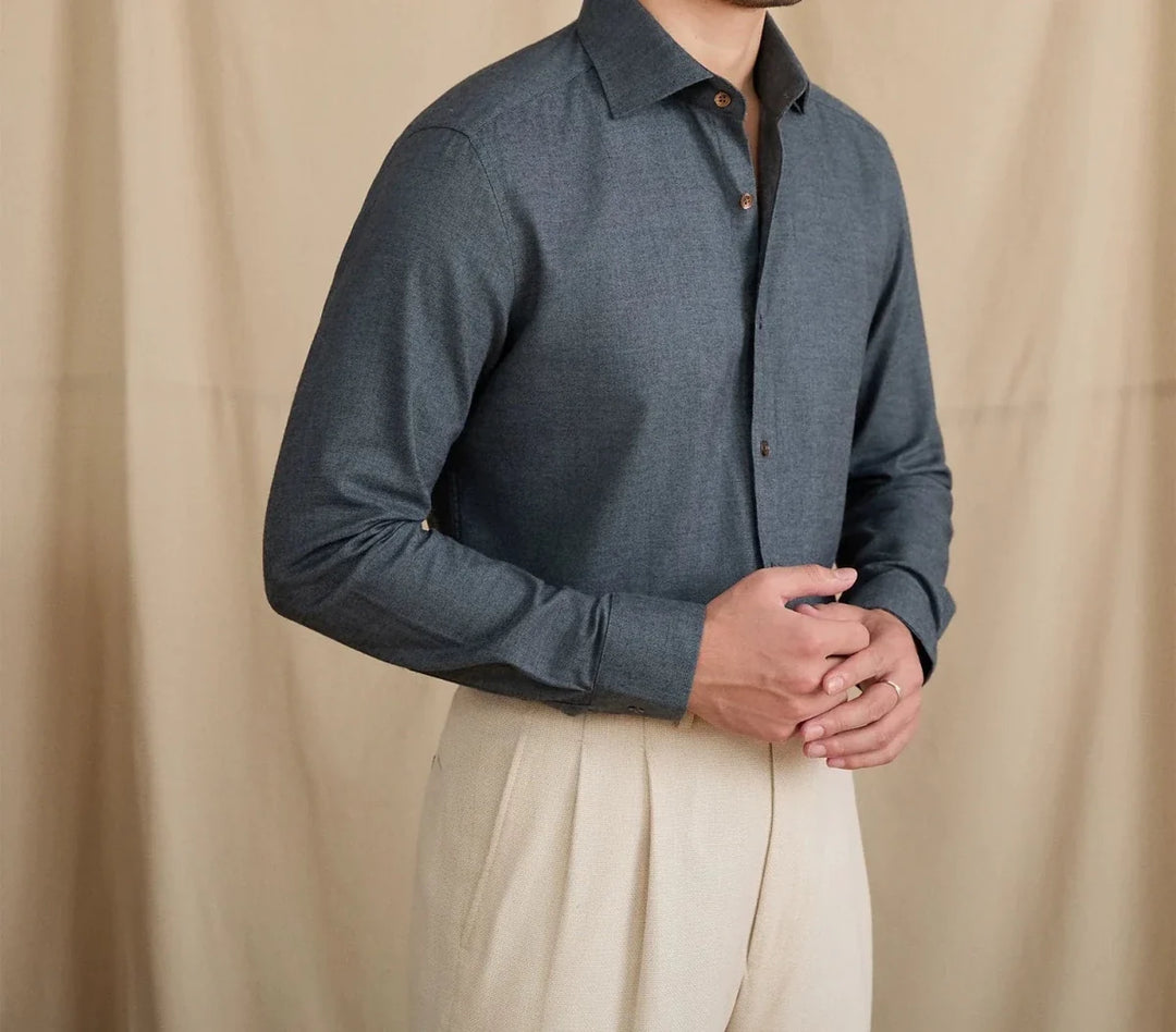 Chemise rétro élégante en pur coton