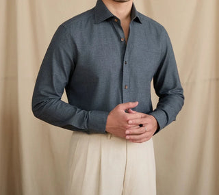 Chemise rétro élégante en pur coton