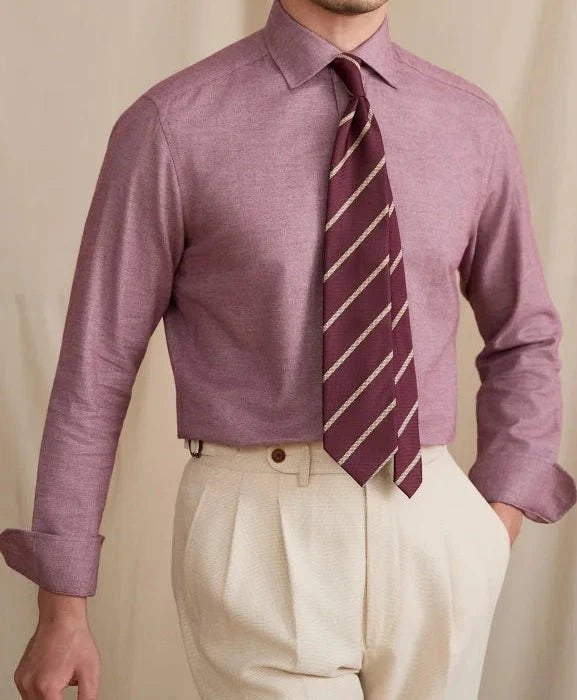 Chemise rétro élégante en pur coton