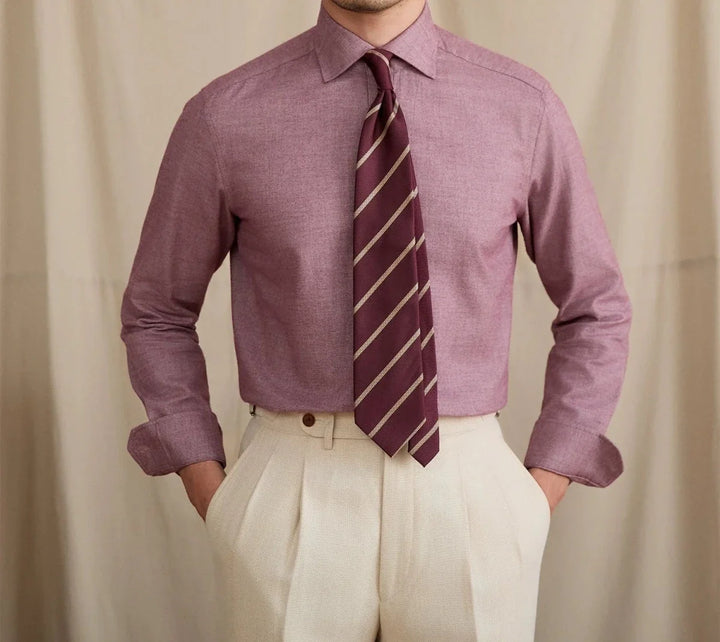 Chemise rétro élégante en pur coton
